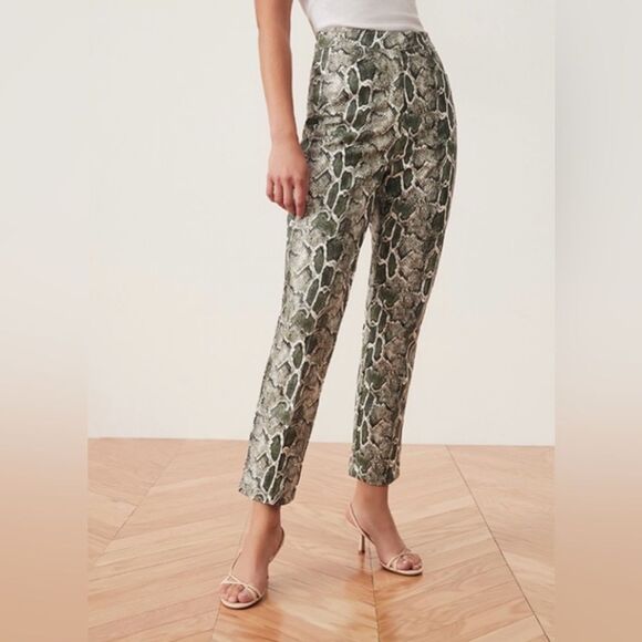 NWOT Song Of Style REVOLVE Maud Snake Print Faux Leather High Rise Pants - Picture 2 of 9